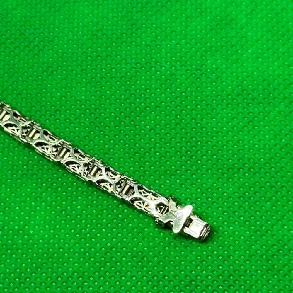 14k Diamond sapphire blue real white solid gold‎ and diamond
